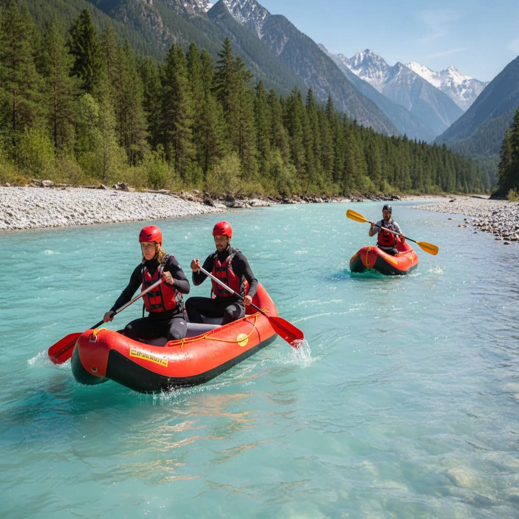 2 Personen paddeln gemeinsam in Boot